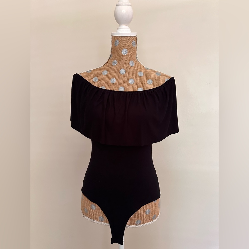 Fashion Nova Off The Shoulder Black Bodysuit